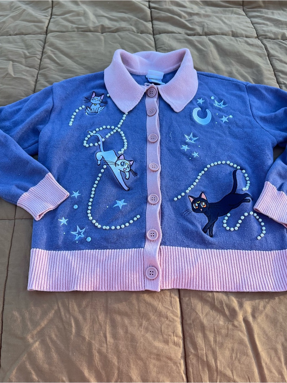 Pretty Guardian Sailor Moon Luna, Artemis, & Diana Starry Cardigan BoxLunch